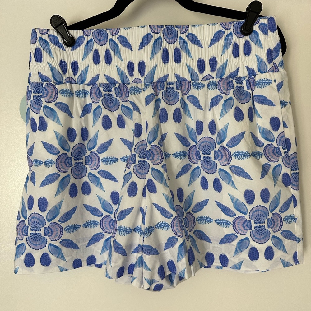 Hill House Home Livie Nap Shorts blue shell mosaic